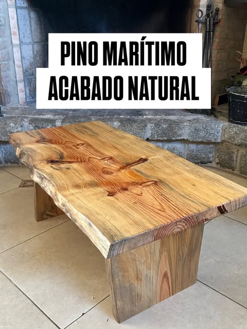 Mesa ratona en pino marítimo con acabado natural